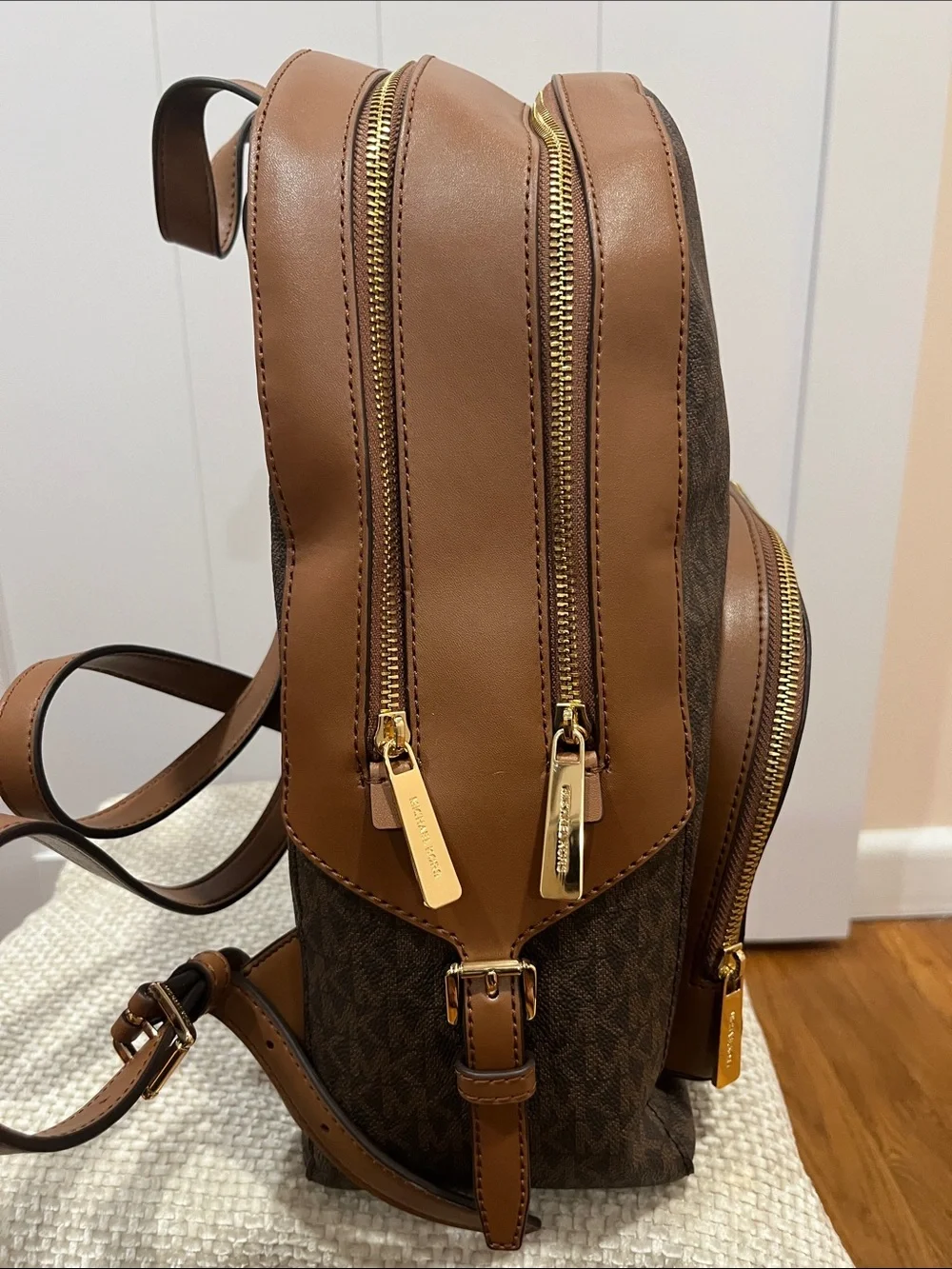Michael Kors Brown/Tan Monogram Jaycee Backpack
